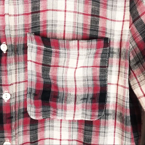 Ellison Plaid Button Down | Red White | Size Large - Picture 5 of 9